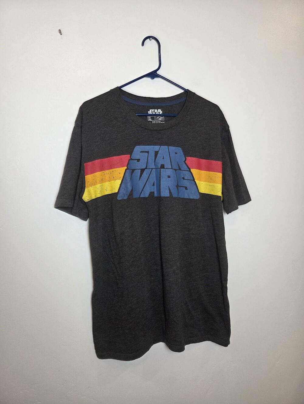 Men's Star Wars T-Shirt Retro Style Colorful Gray Classic Nerdy Pulp Fiction XL